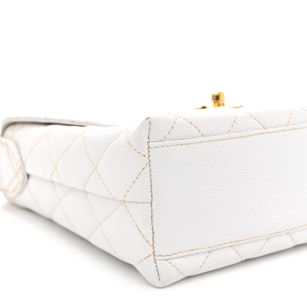 Chanel Caviar CC Shoulder Bag White