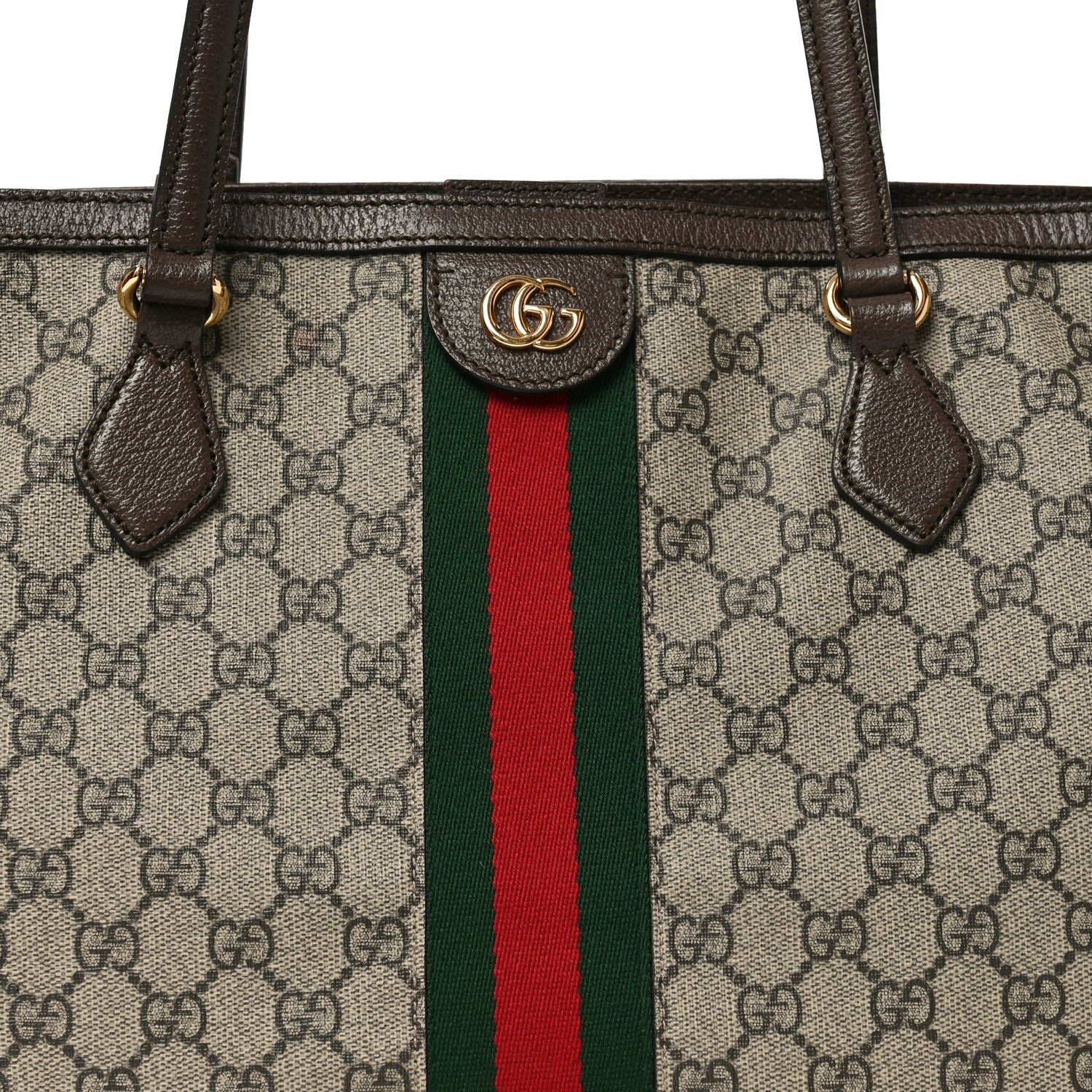 Gucci GG Supreme Monogram Medium Ophidia Shopping Tote Brown