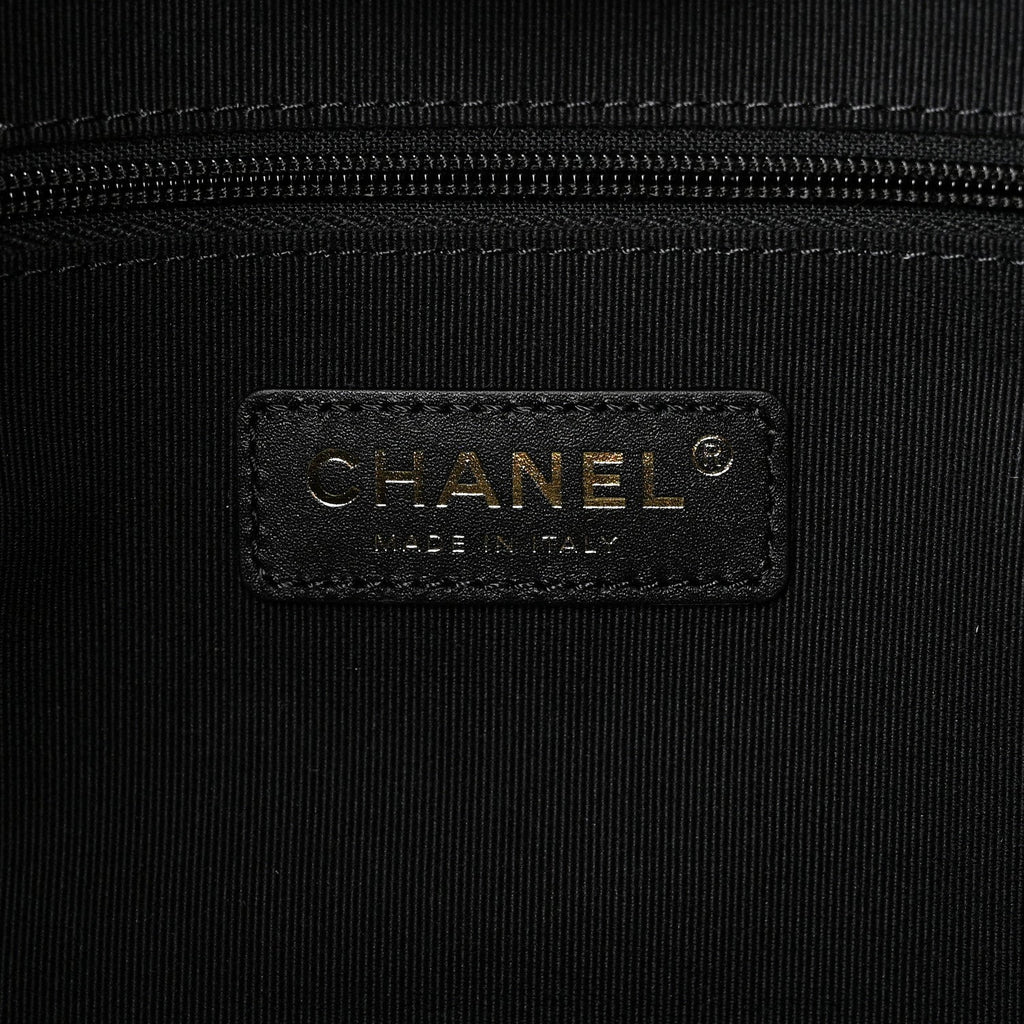 Chanel Suede Calfskin Shiny Lambskin Quilted Small Coco Base Shopping Bag Beige Black