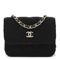 Chanel Jersey Quilted Micro Mini Flap Black