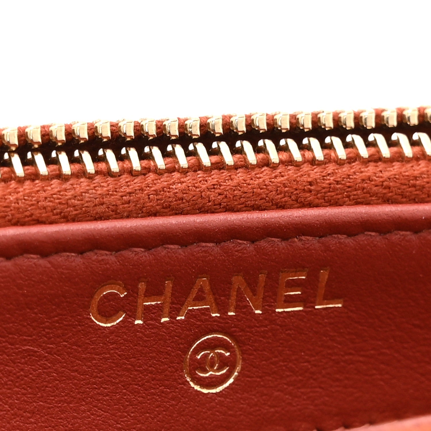 Chanel Lambskin Quilted Small Boy Clutch With Chain Orange