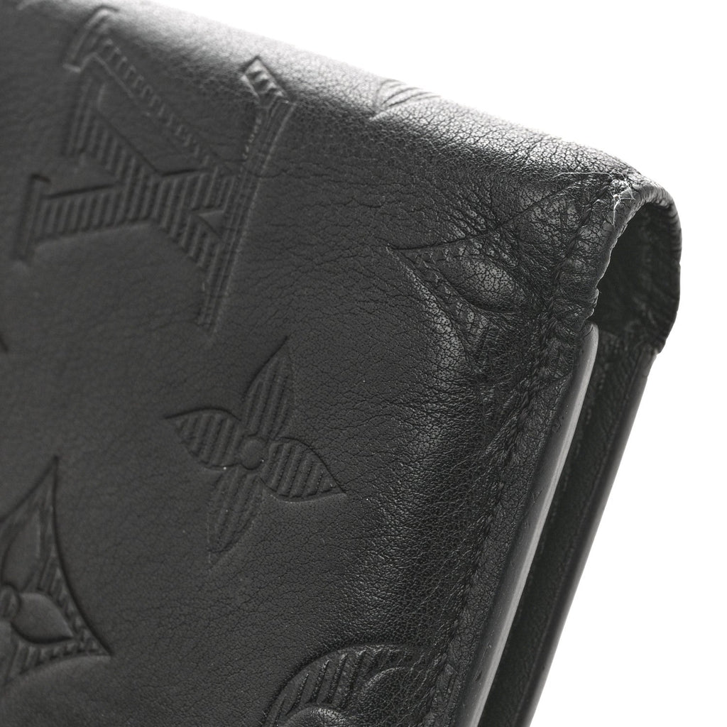 Louis Vuitton Calfskin Monogram Shadow Multiple Wallet Black