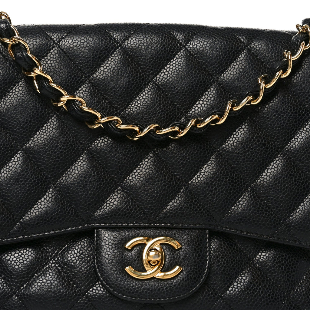 Chanel Caviar Quilted Jumbo Single Flap Black