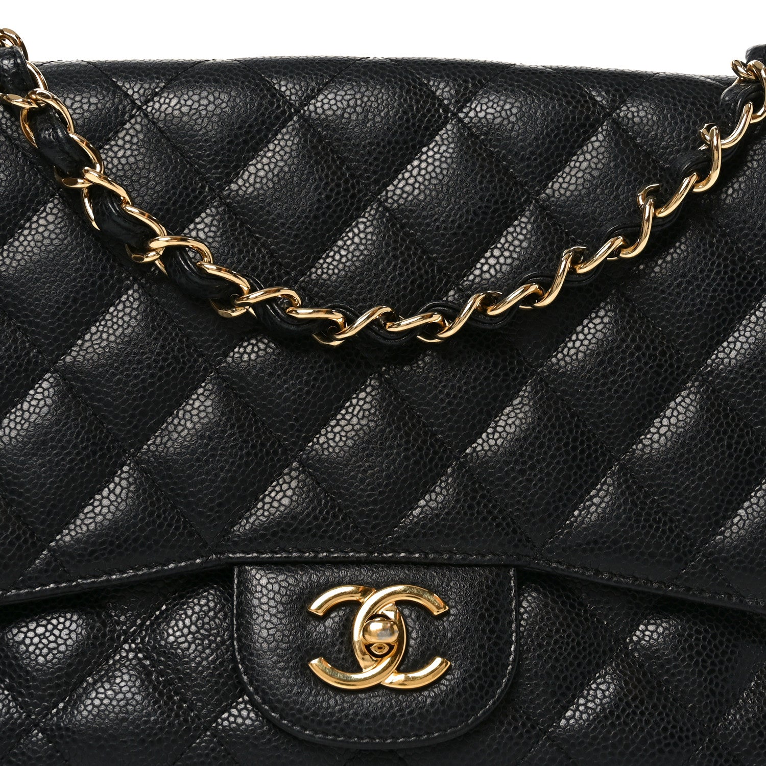 Chanel Caviar Quilted Jumbo Single Flap Black