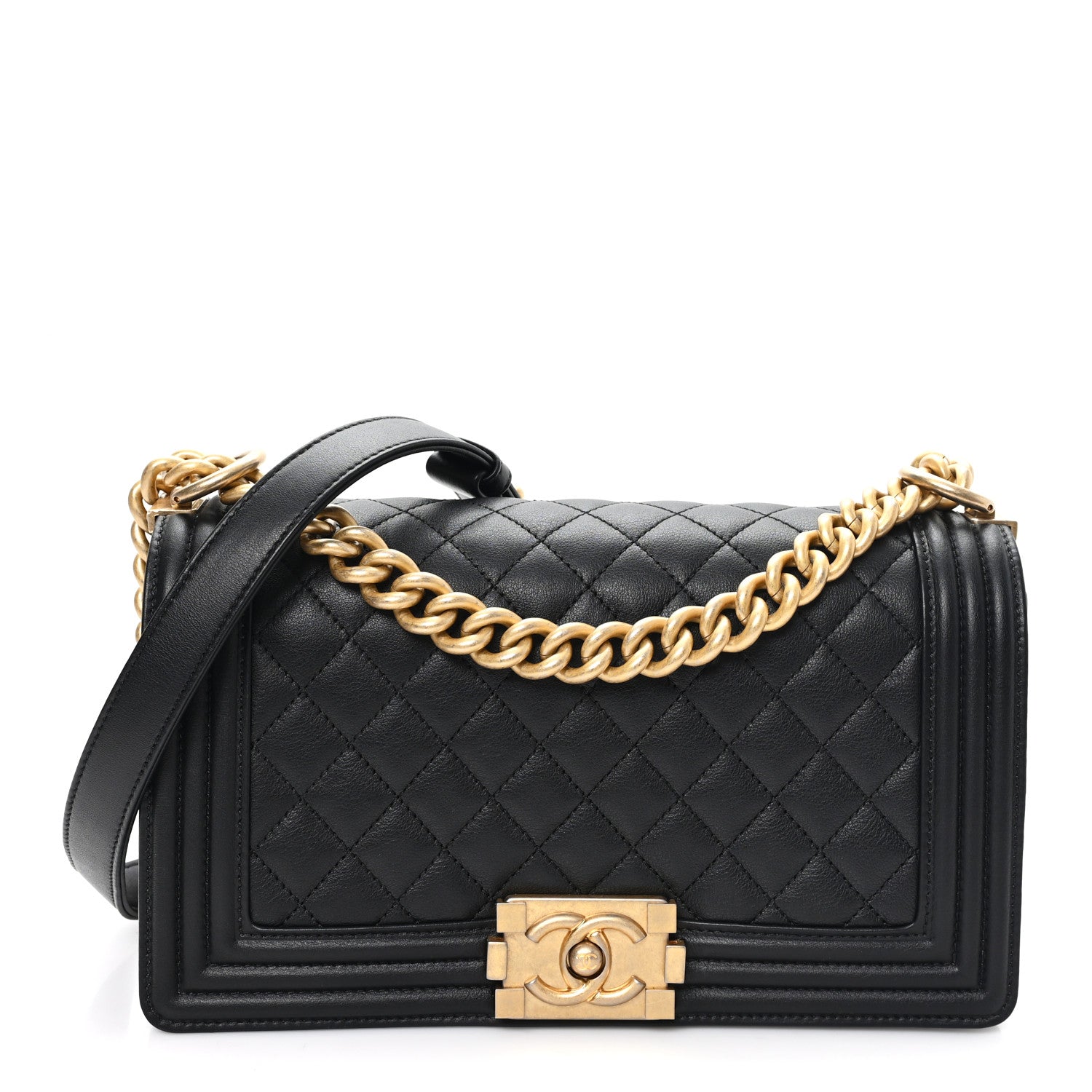 Chanel Calfskin Quilted Medium Boy Flap Black