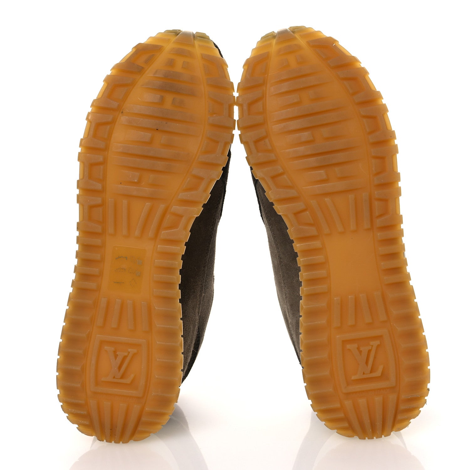 Louis Vuitton Calfskin Suede Run Away Sneakers 37.5 Kaki