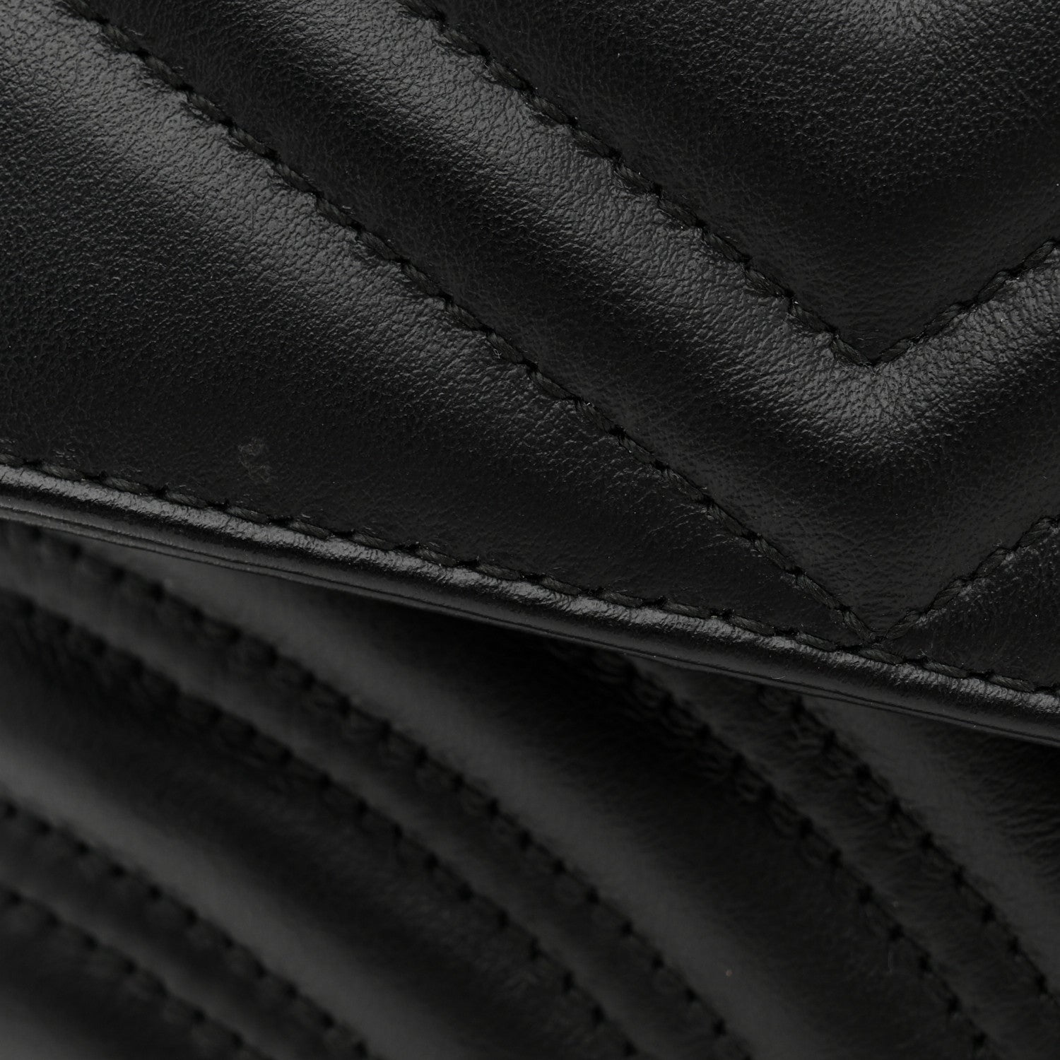 Gucci Calfskin Matelasse Small GG Marmont Shoulder Bag Black