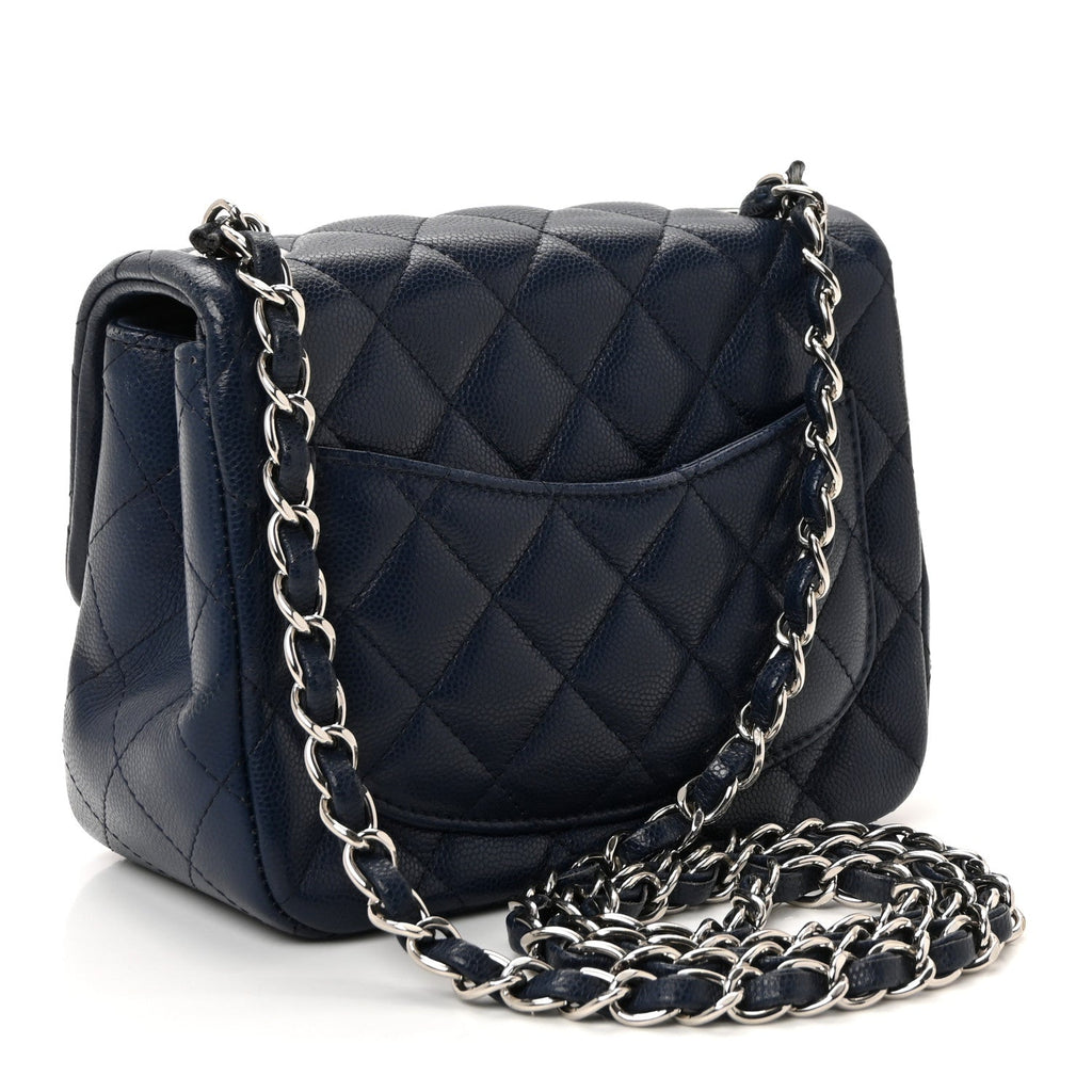 Chanel Caviar Quilted Mini Square Flap Navy