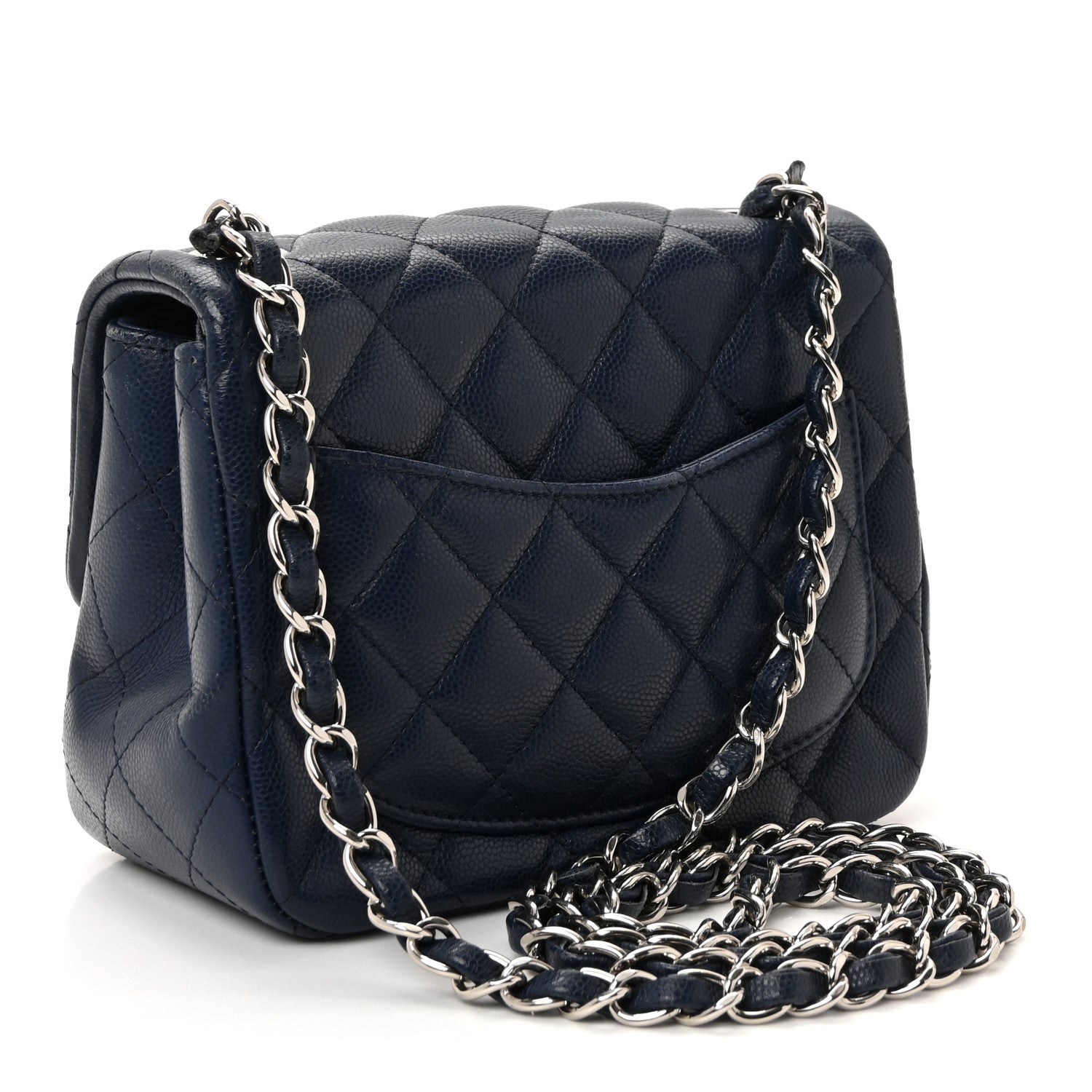 Chanel Caviar Quilted Mini Square Flap Navy