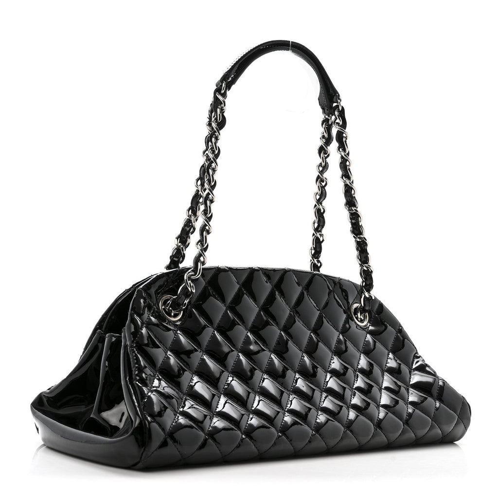 Chanel Patent Quilted Medium Just Mademoiselle Black
