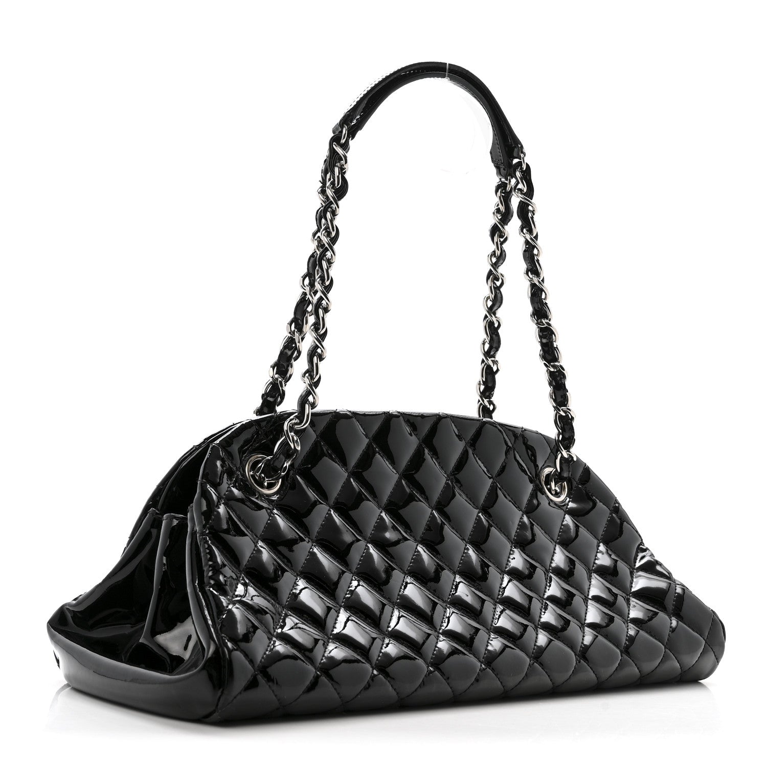 Chanel Patent Quilted Medium Just Mademoiselle Black