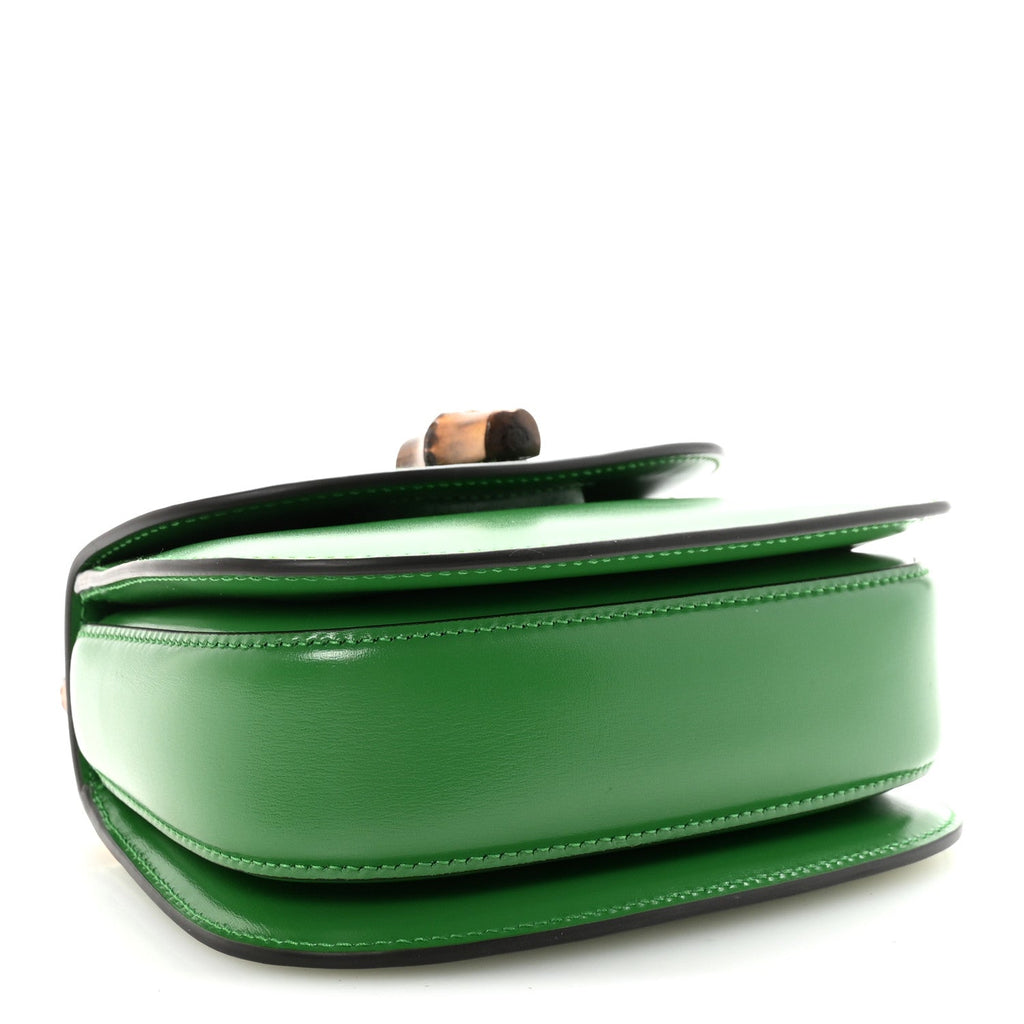 Gucci Boarded Dyana Lux Calfskin Web Small Bamboo 1947 Top Handle Bag Spring Green