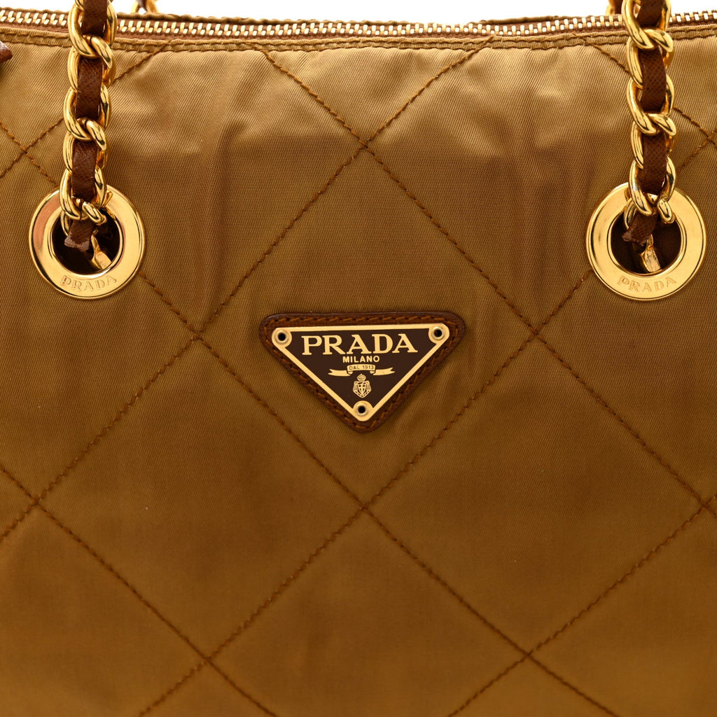 Prada Nylon Tessuto Impuntu Quilted Shoulder Bag Corinto