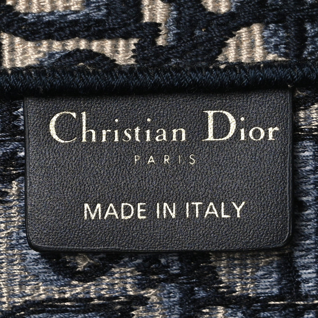 Christian Dior Oblique Medium Book Tote Blue Multicolor