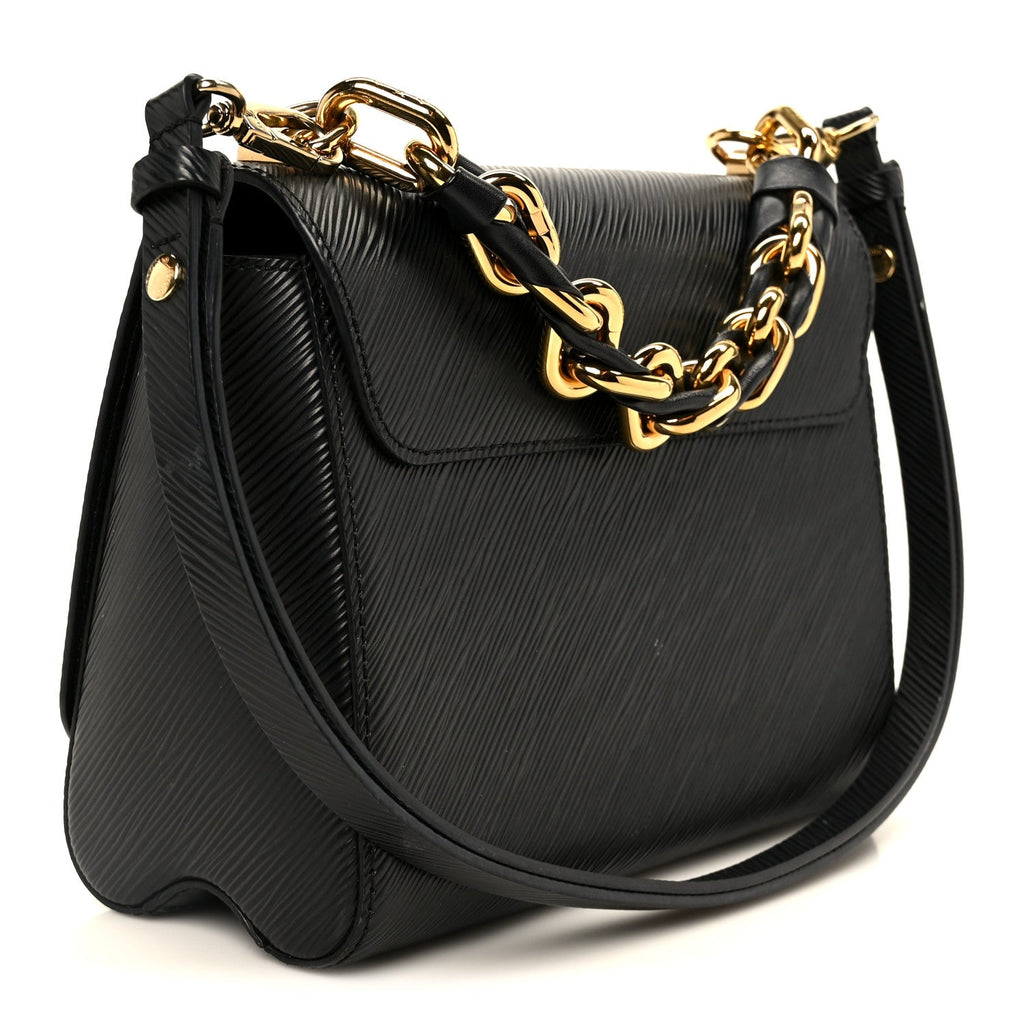 Louis Vuitton Epi Twist Braided Strap Shoulder Bag MM Black