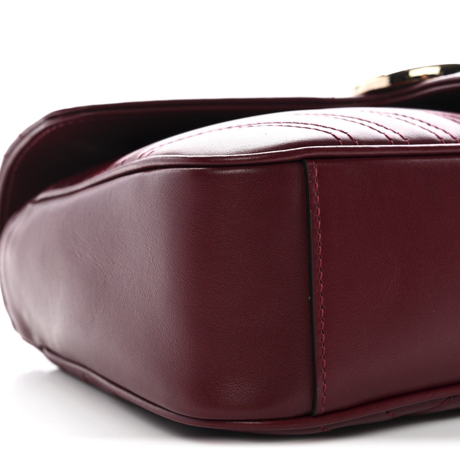 Gucci Calfskin Matelasse Small GG Marmont Shoulder Bag Ancora Red