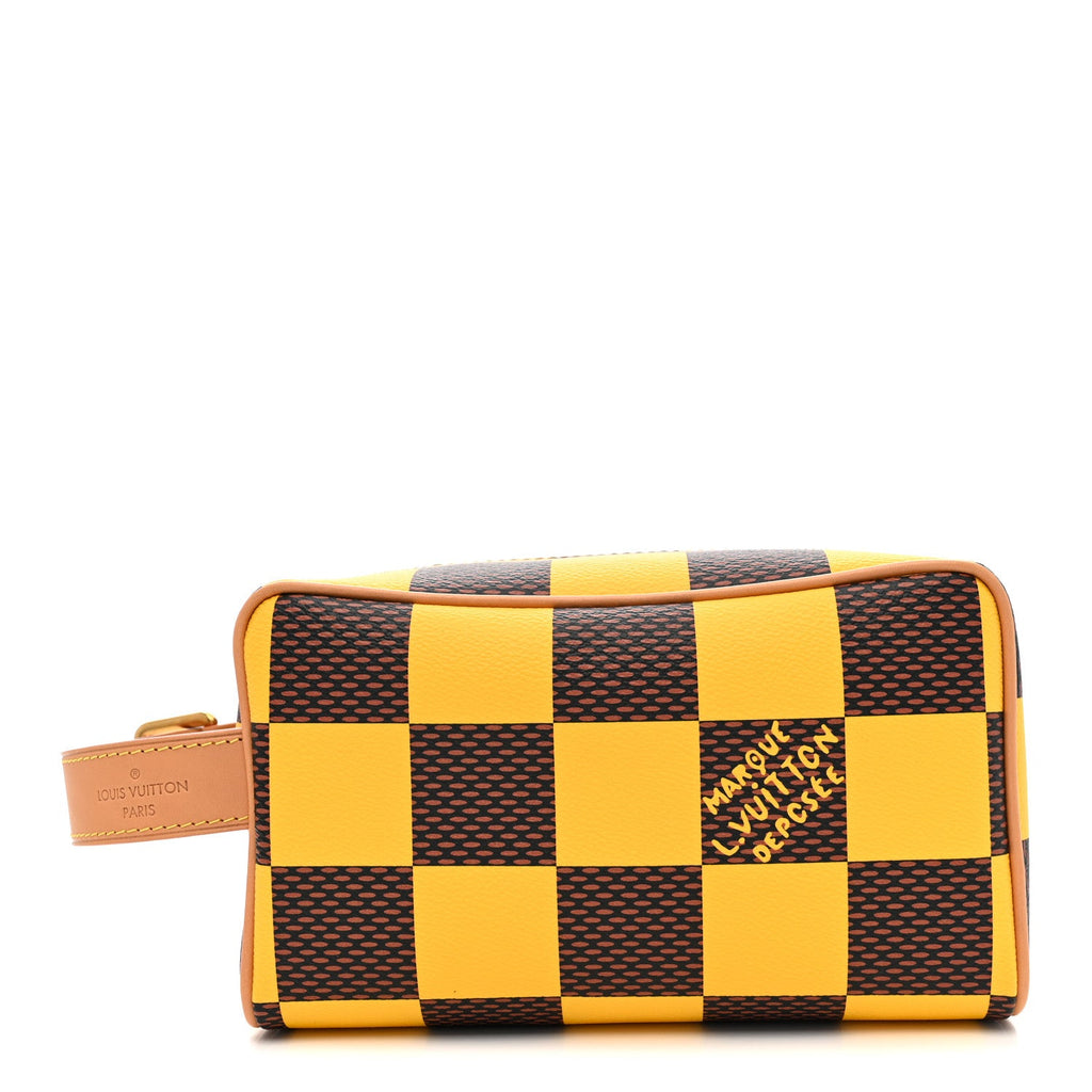 Louis Vuitton Damier Pop Dopp Kit Toilet Pouch Jaune Mat