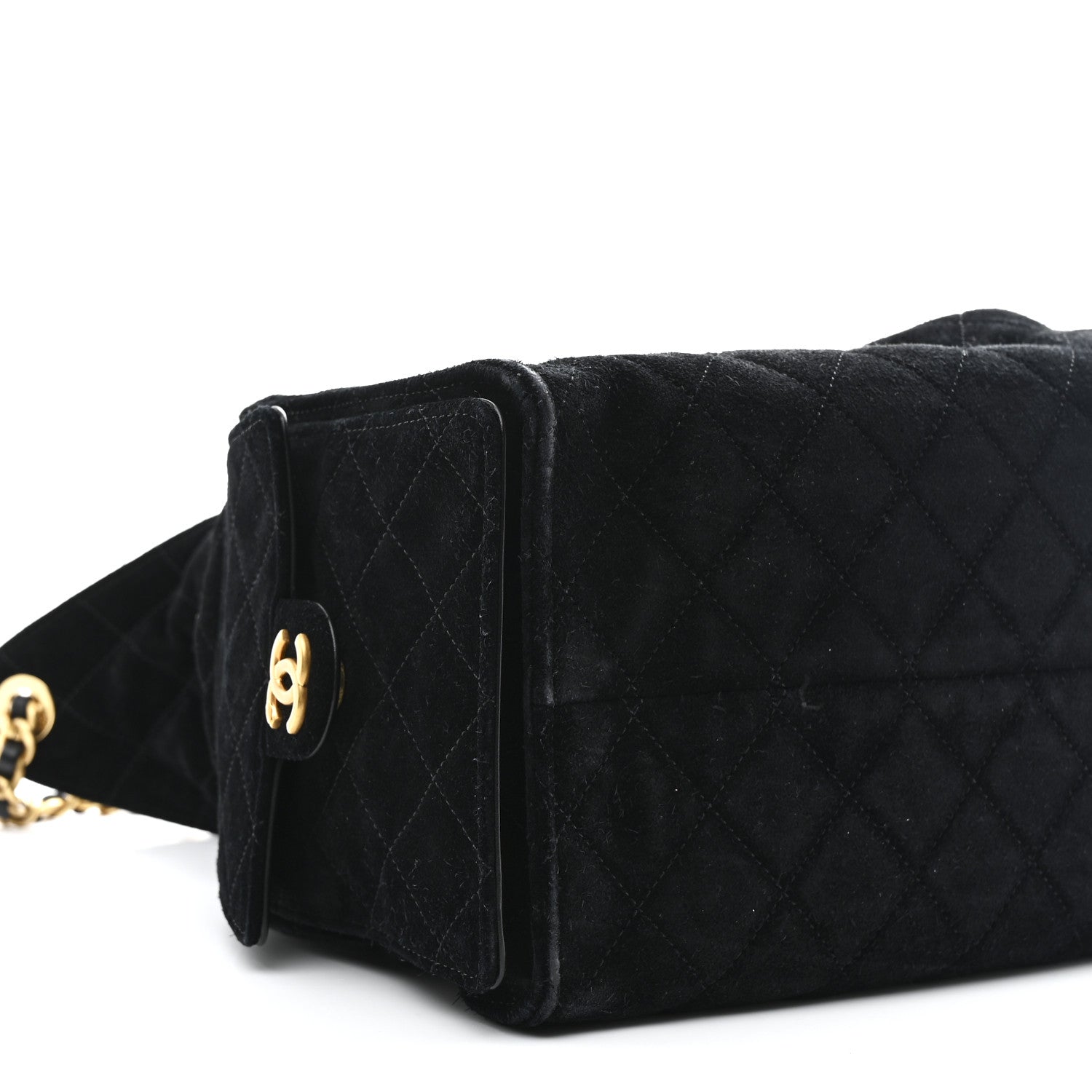 Chanel Suede Quilted Medium Chanel 25 Handbag Black