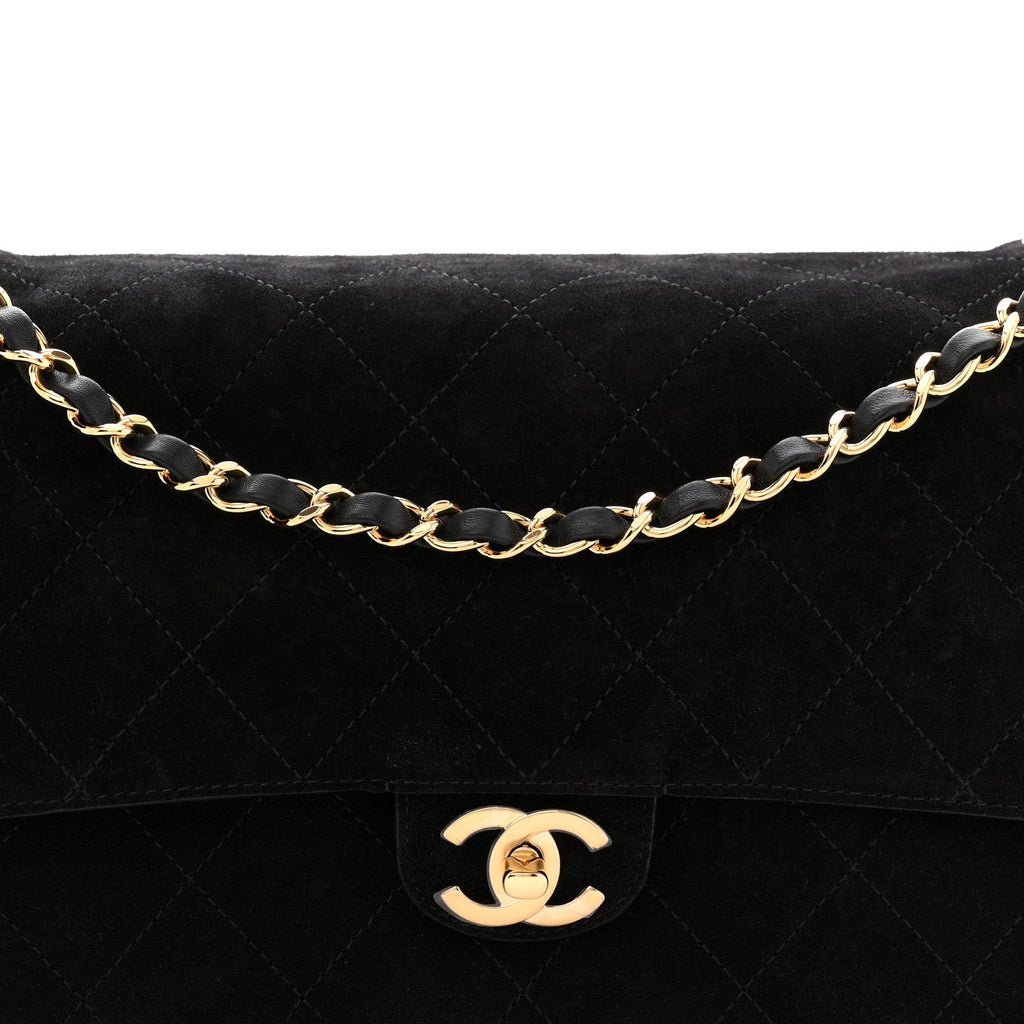 Chanel Suede Calfskin Small Souplissimo Maxi Flap Black