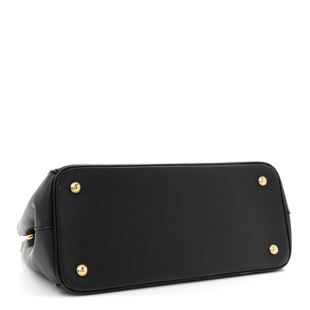 Prada Saffiano Medium Galleria Double Zip Tote Black