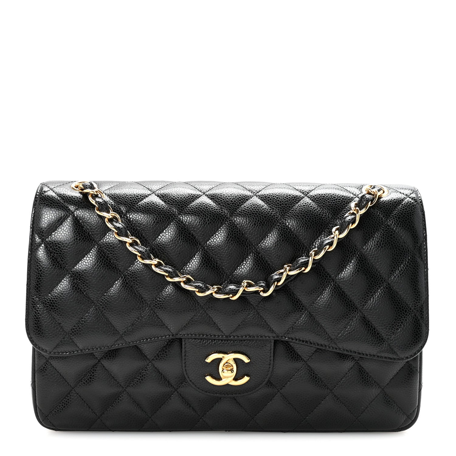 Chanel Caviar Quilted Jumbo Double Flap Black