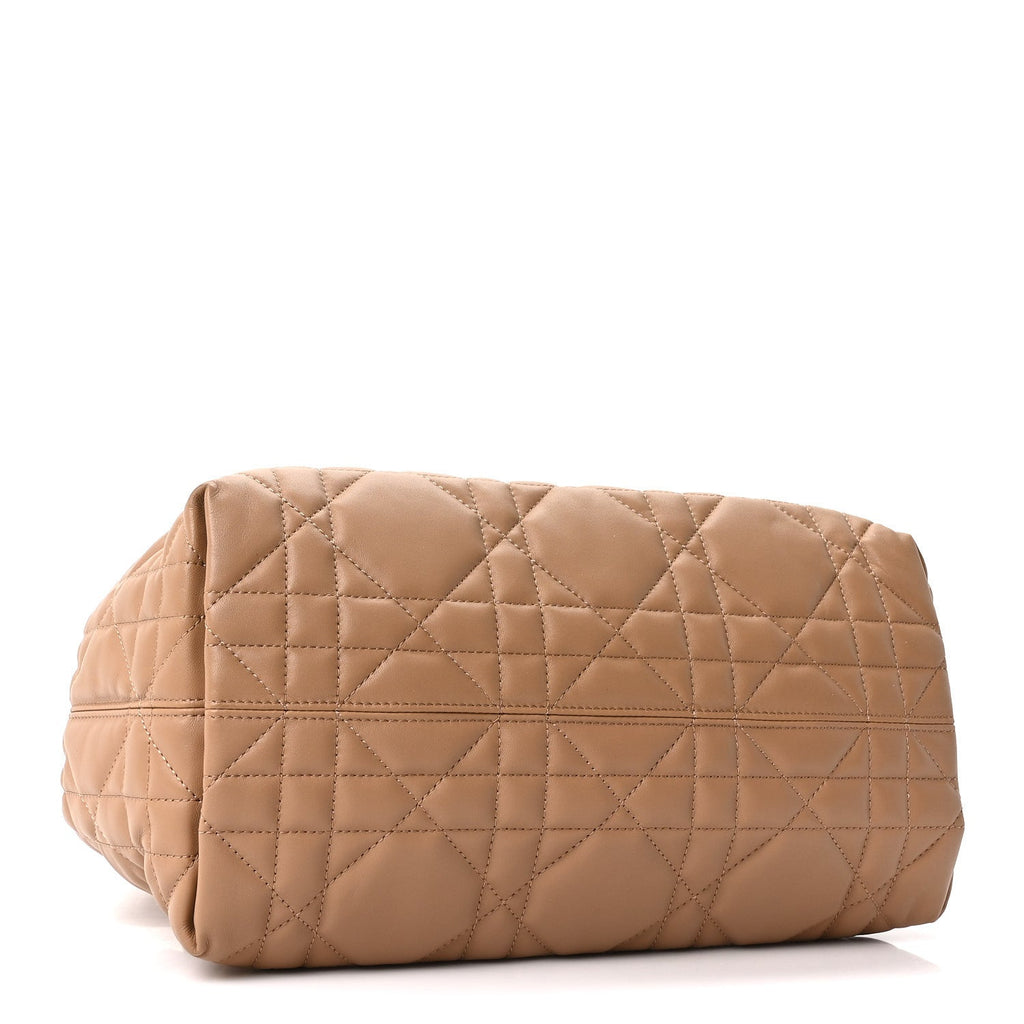 Christian Dior Calfskin Macrocannage Medium Toujour Powder Tan