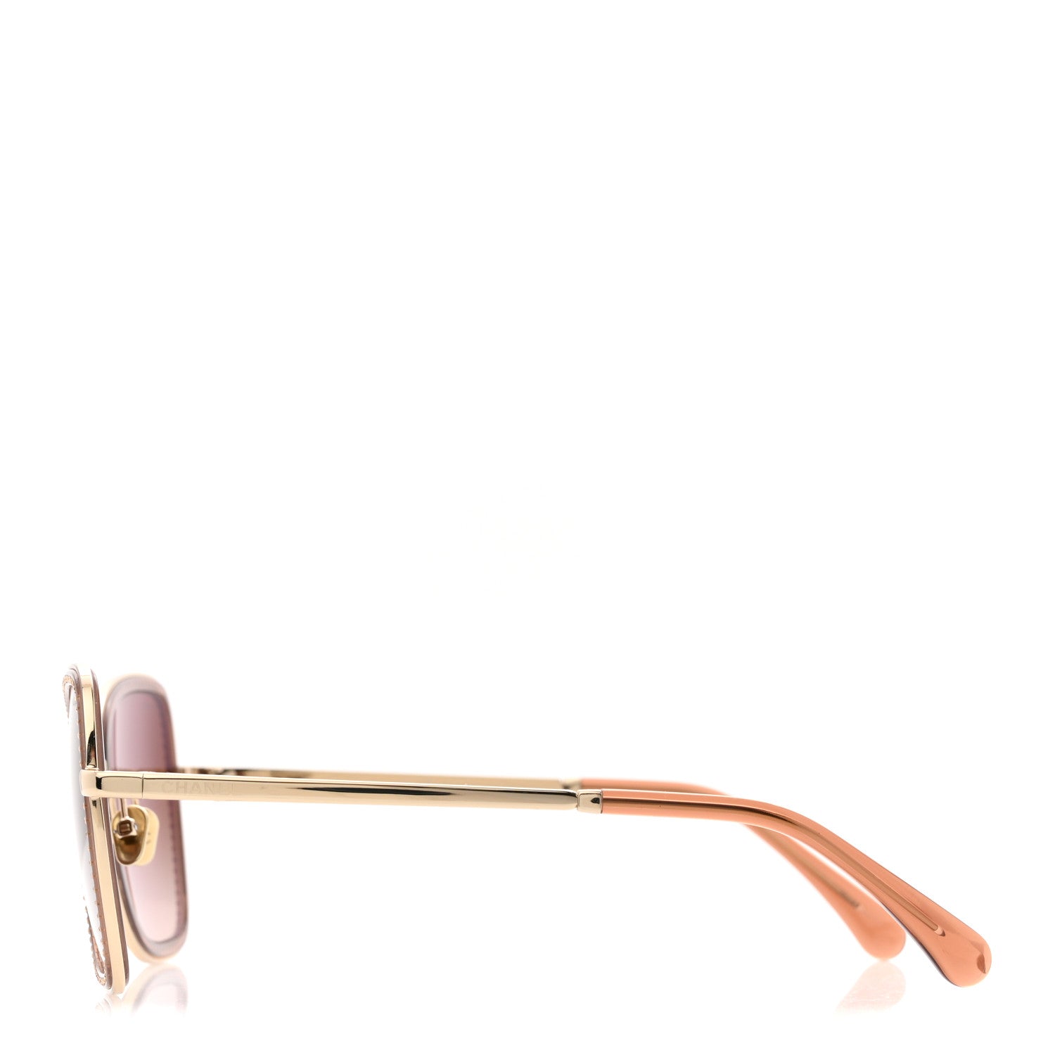 Chanel Square Frame Sequin Sunglasses 4277-B Gold Brown
