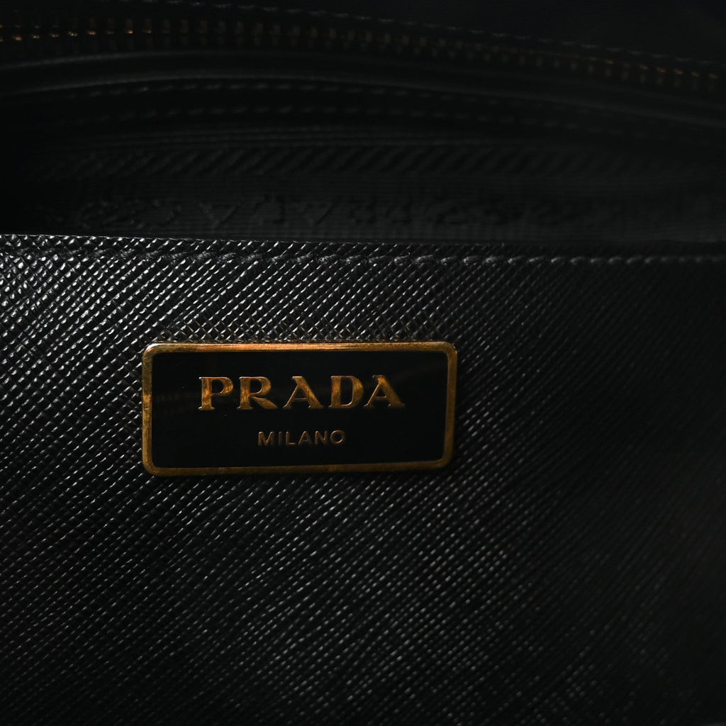 Prada Saffiano Lux Large Galleria Double Zip Tote Black
