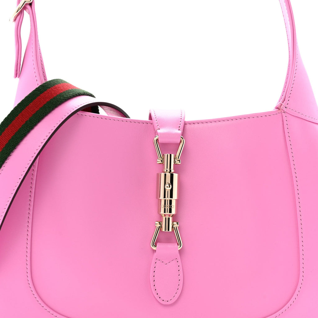 Gucci Ancora Calfskin Web Medium Jackie 1961 Hobo Pink