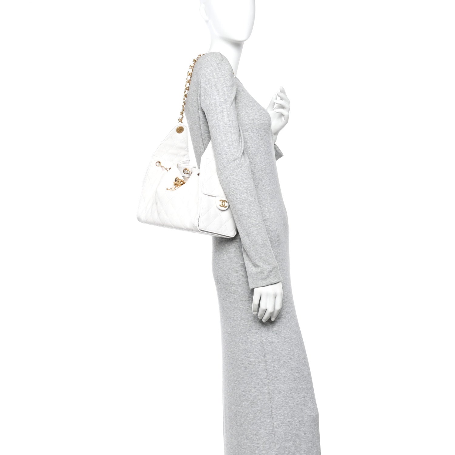 Chanel Caviar Quilted Small Chanel 25 Handbag White