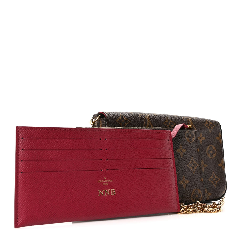 Louis Vuitton Monogram Pochette Felicie Chain Wallet Fuchsia