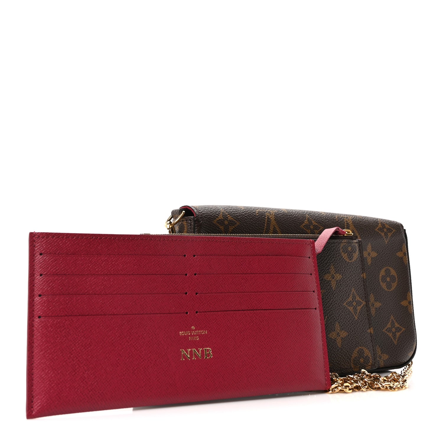 Louis Vuitton Monogram Pochette Felicie Chain Wallet Fuchsia