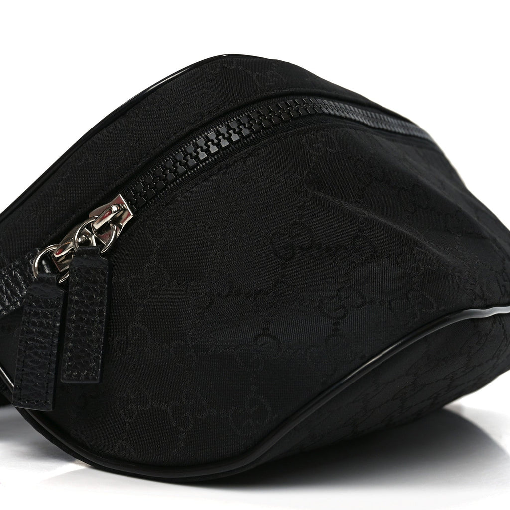 Gucci Nylon Monogram Fanny Pack Belt Bag Black