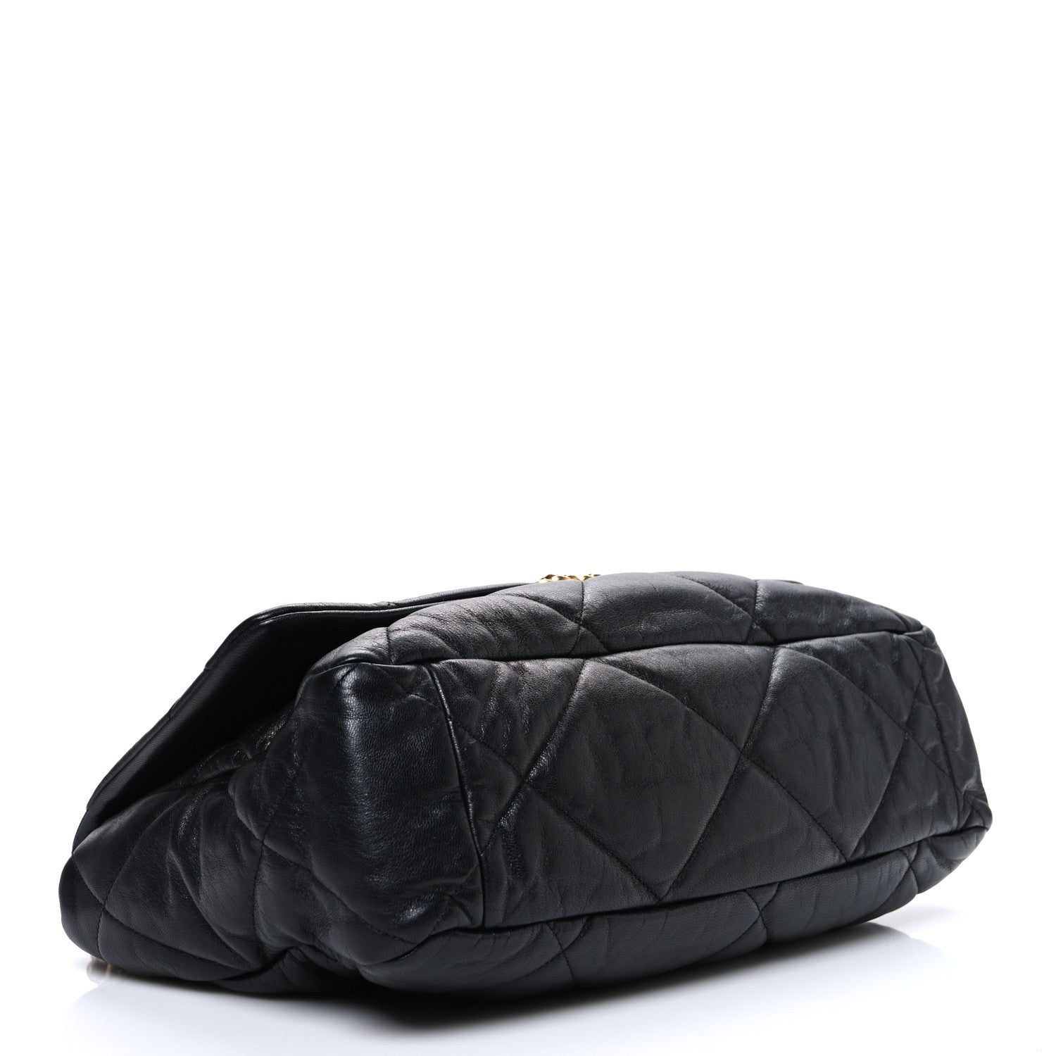 Chanel Shiny Goatskin Quilted Maxi Chanel 19 Flap Black