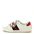Gucci Calfskin Ayers Web Blind for Love Embroidered Mens Ace Sneakers 10 White