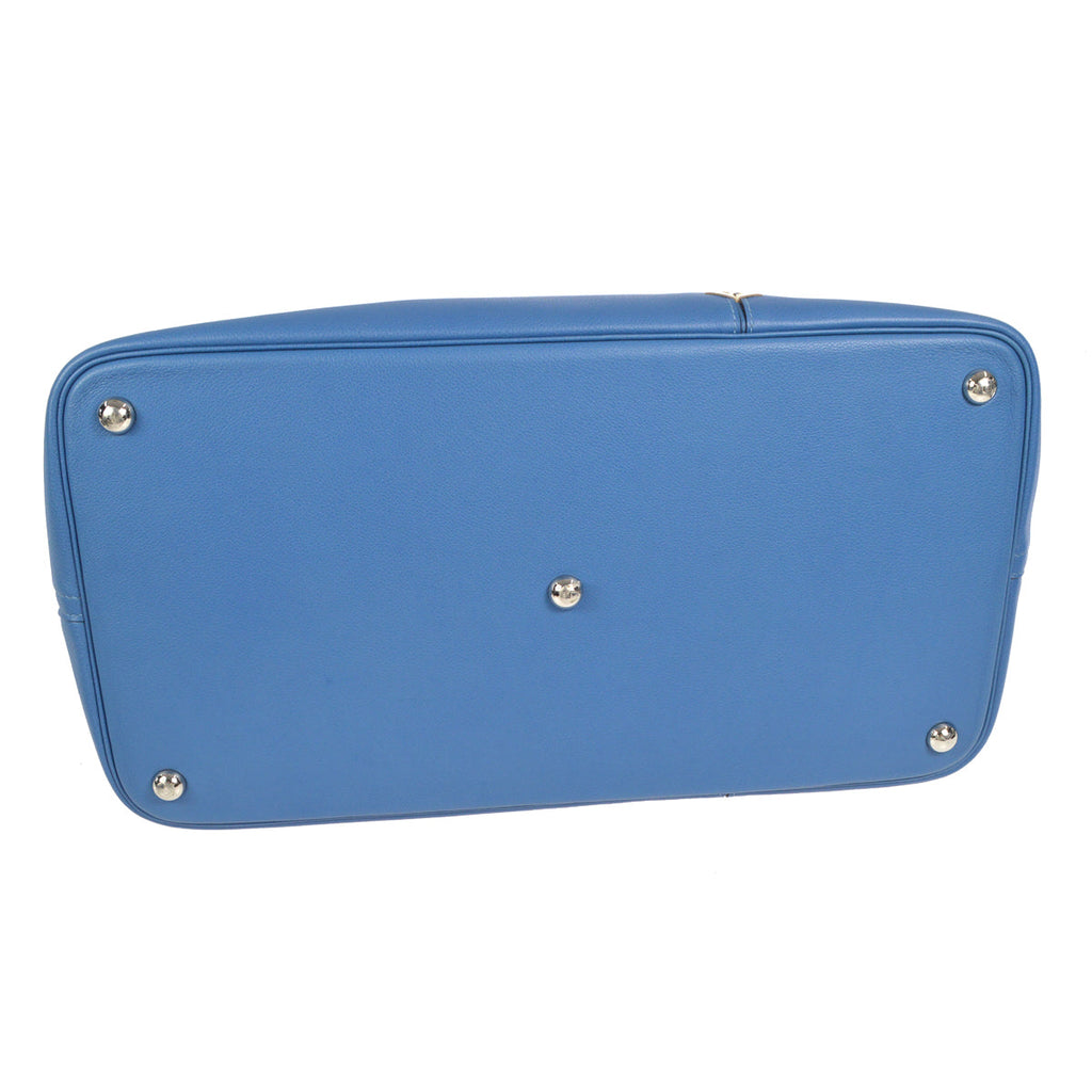 Hermes 2018 Bolide 1923 45 Baseball Handbag Blue Evercolor