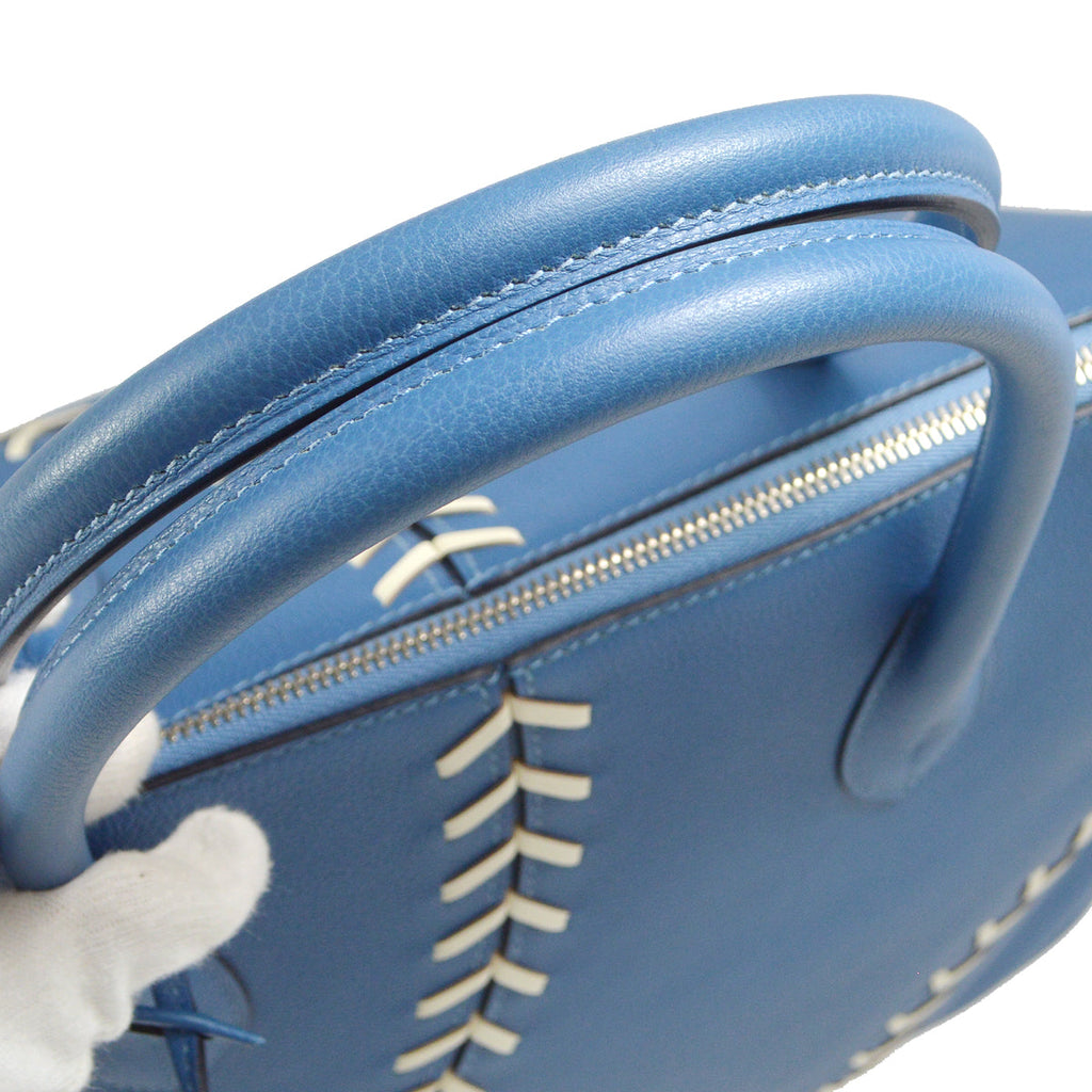 Hermes 2018 Bolide 1923 45 Baseball Handbag Blue Evercolor