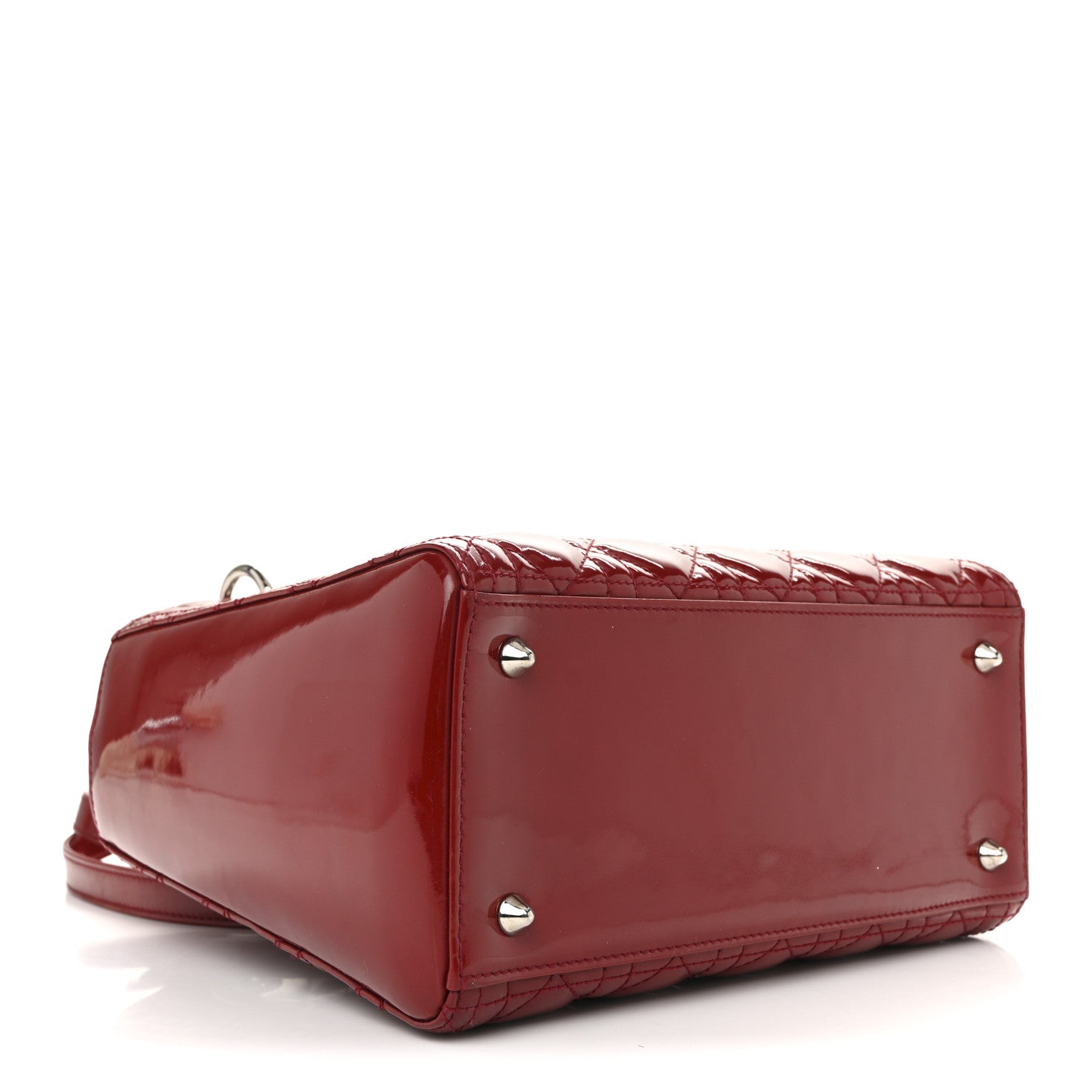 Christian Dior Patent Cannage Medium Lady Dior Red