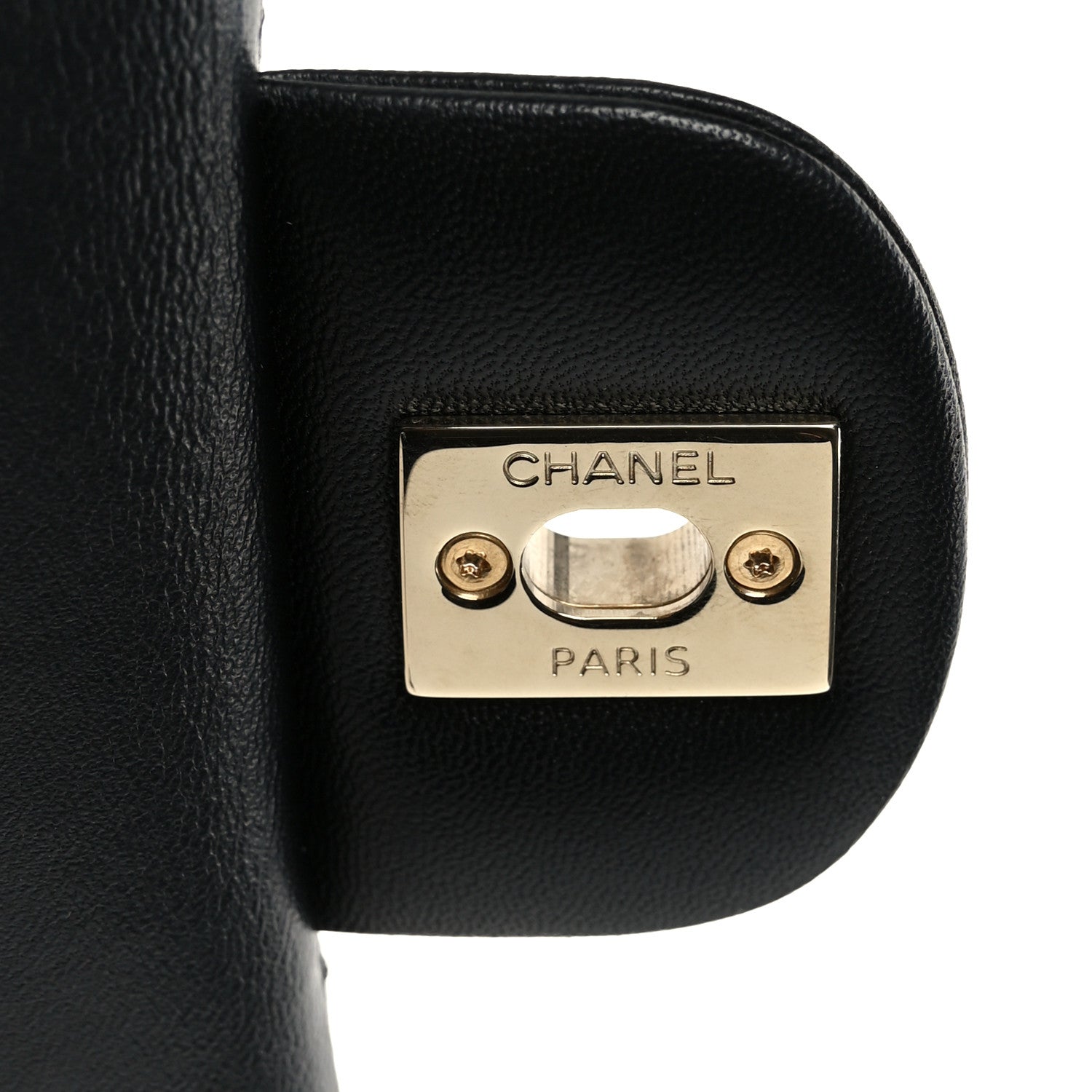 Chanel Lambskin Quilted Mini Rectangular Flap Black