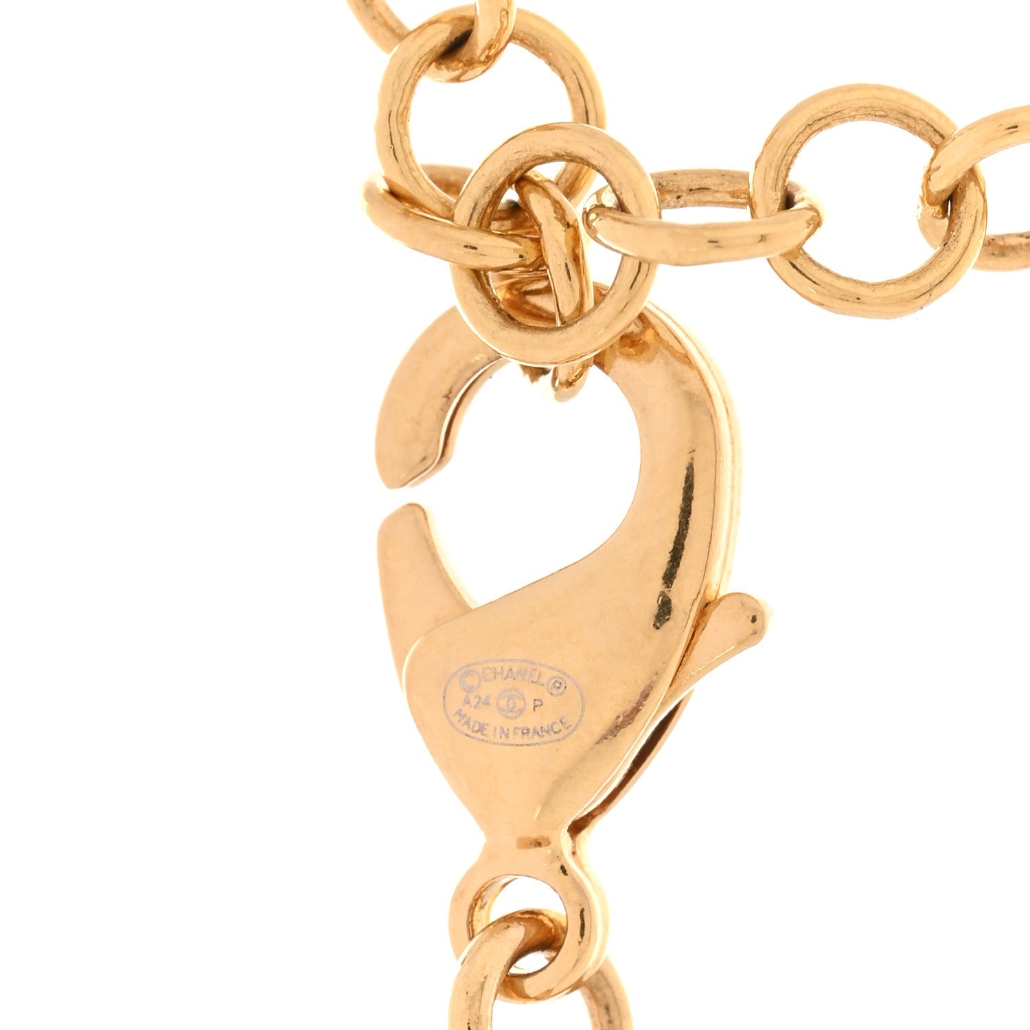 Crystal Pearl CC Heart Choker Necklace Gold