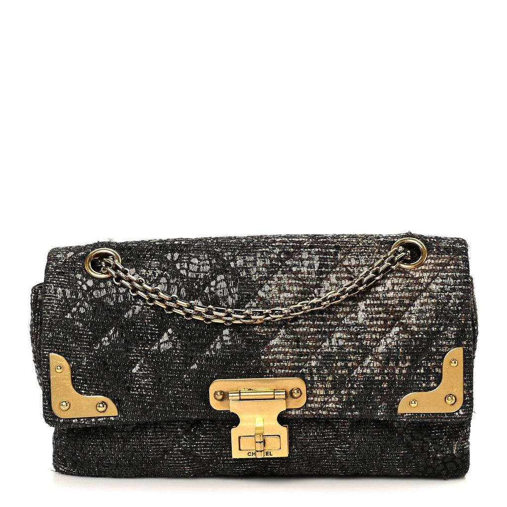 Chanel Metallic Glazed Tweed Quilted 2.55 Paris Shanghai Reissue 226 Flap Multicolor