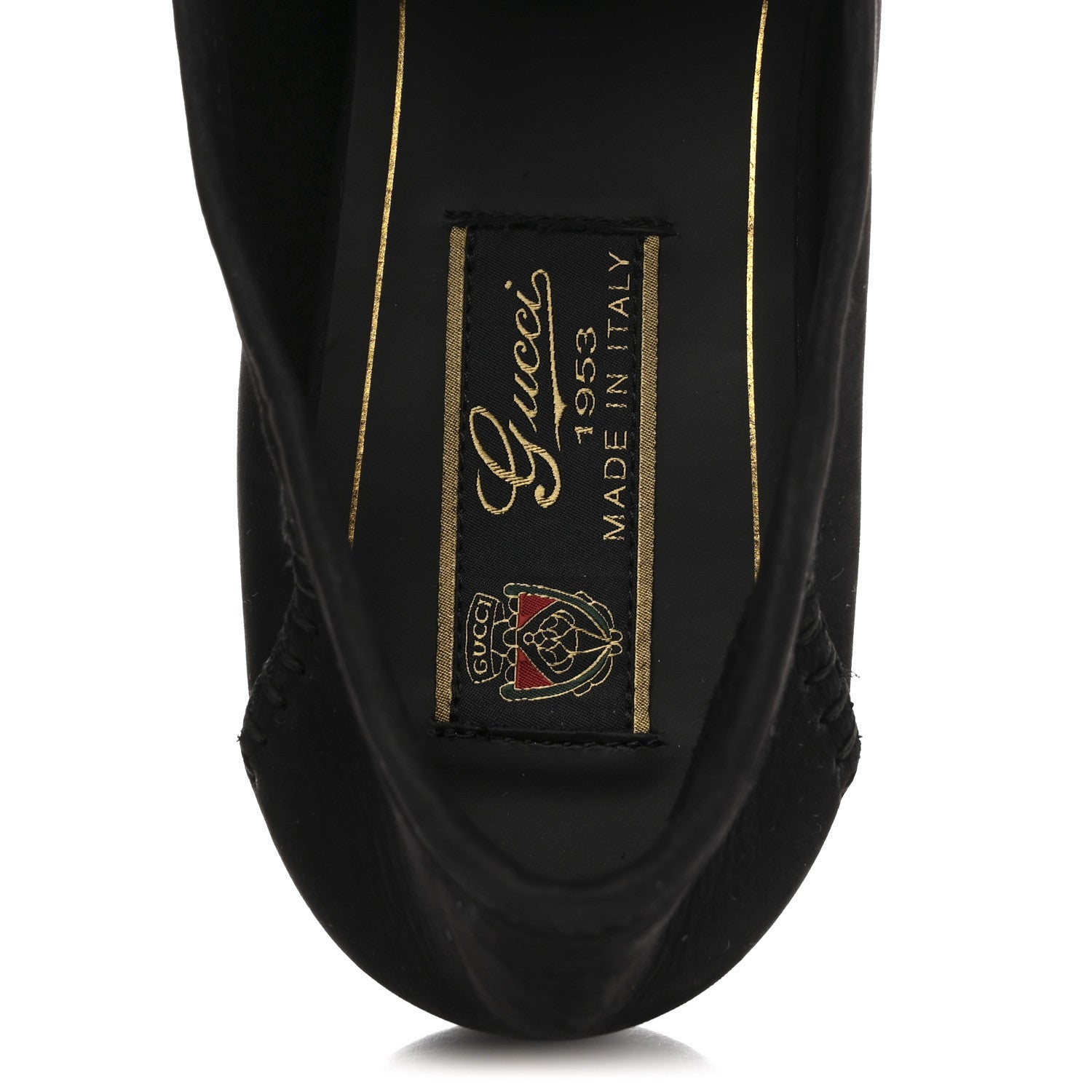 Gucci Suede Calfskin Womens 1953 Horsebit Loafers 37 Black