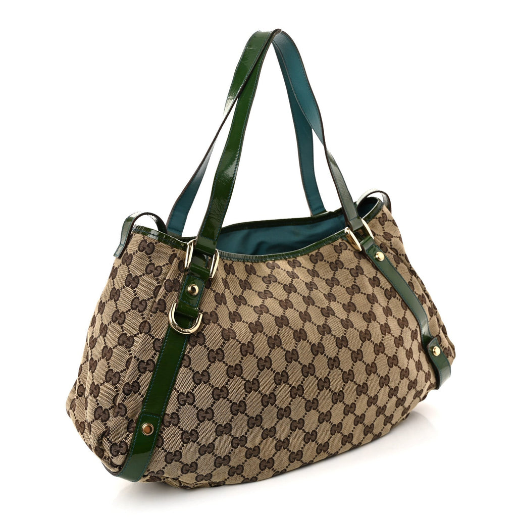 Gucci Monogram Patent Medium Abbey Shoulder Bag Blue
