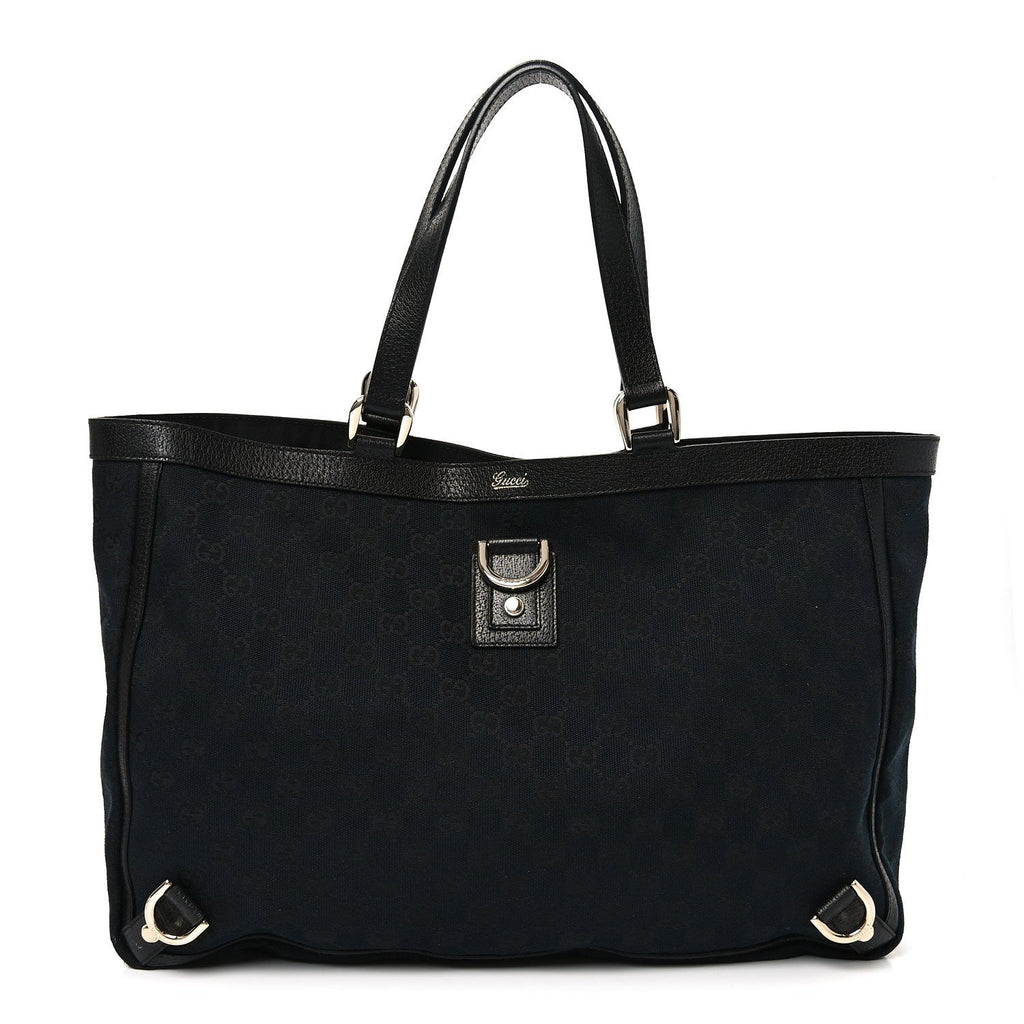 Gucci Monogram Large Abbey Tote Navy Black