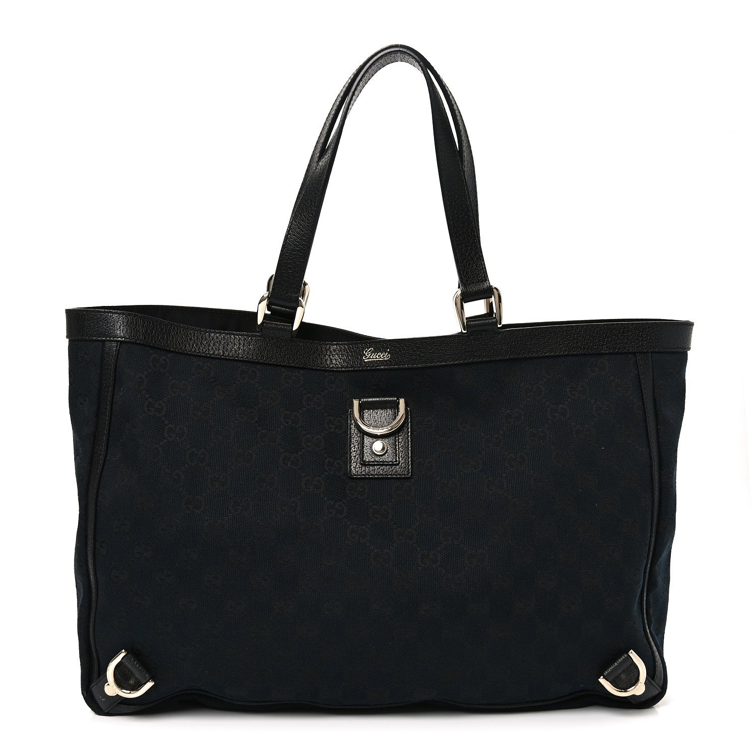 Gucci Monogram Large Abbey Tote Navy Black