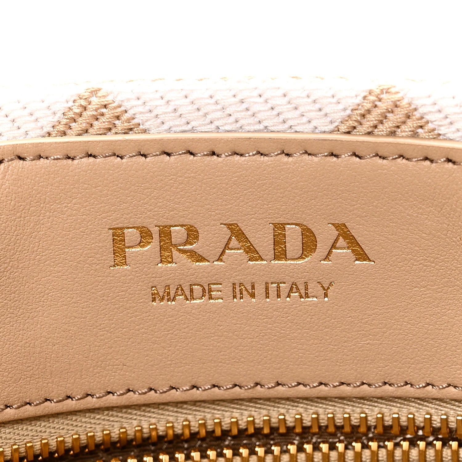 Prada Jacquard Triangolo Symbole Embroidered Tote Corda Talco