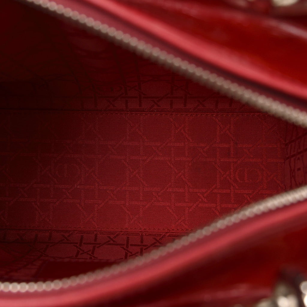 Christian Dior Patent Cannage Medium Lady Dior Red