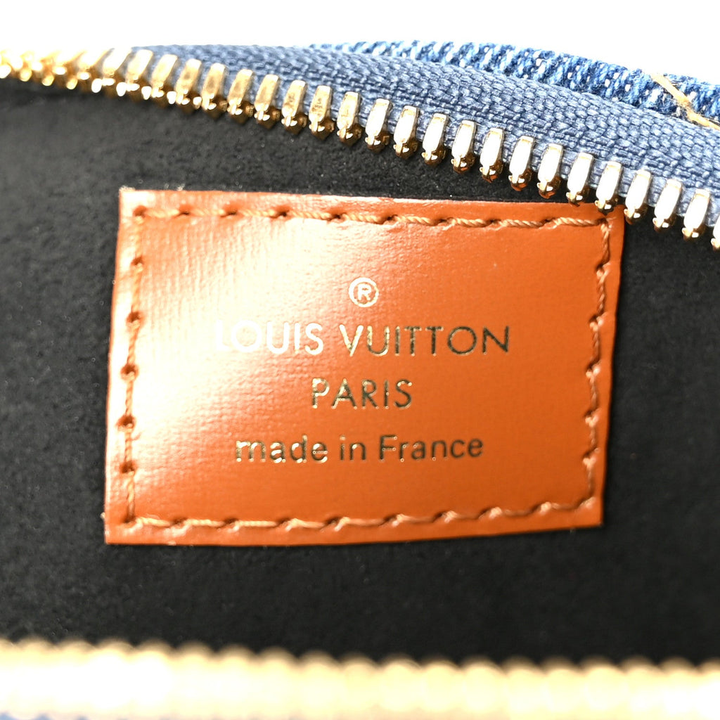 Louis Vuitton Denim Calfskin Reverse Monogram Malletage Alma BB Blue