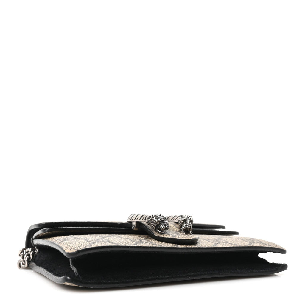 Gucci GG Supreme Monogram Super Mini Dionysus Shoulder Bag Black