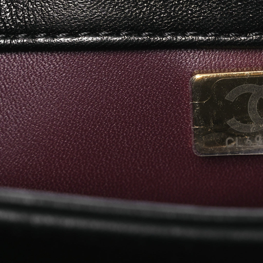Chanel Lambskin Quilted Small Trendy CC Dual Handle Flap Bag Black